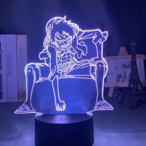 image lampe 3D avec 16 couleurs différentes du personnage Monkey D luffy en mode gear second manga one piece