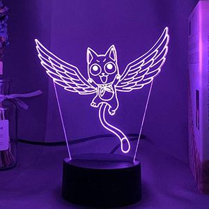 Image Lampe Happy le chat volant en 3D Lampe Fairy Tail