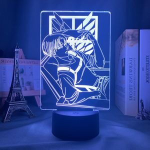 Image Lampe 3D led Livai au repos en 3D Lampe Attaque des titans