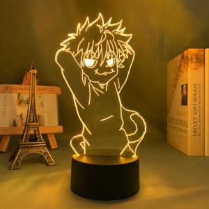 Lampe LED 3D killua en chat 3D