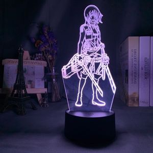 Image Lampe led Mikasa Ackerman en 3D Lampe Attaque des titans