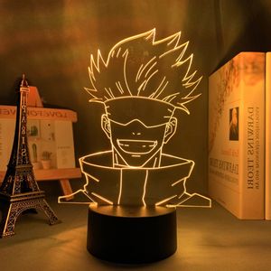 Image Lampe 3D satoru gojo avec un sourire en 3D Lampe Jujutsu Kaisen